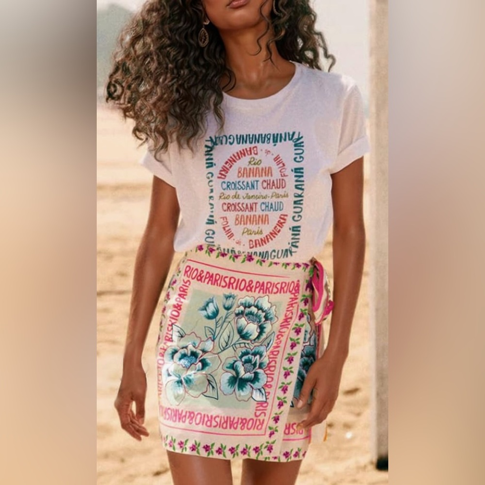 Chartou Floral Mini Wrap Skirt